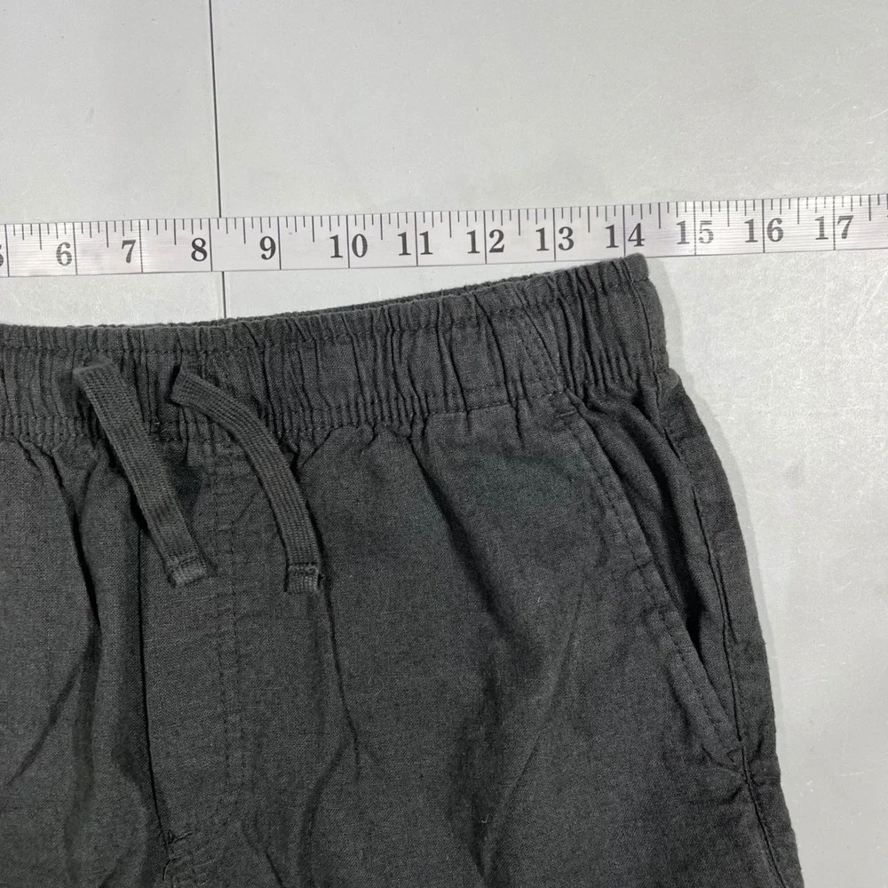 Old Navy Mens Jogger Shorts Small Black Linen Blend Drawstring Coastal  Preppy
